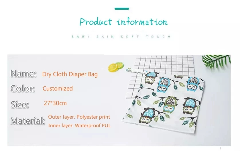 Digital Print Waterproof Reusable Wet Bag Diaper Baby