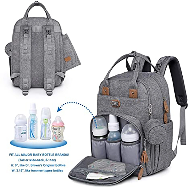 Waterproof Travel Mommy Diaper Bag Backpack with Portable Changing Pad