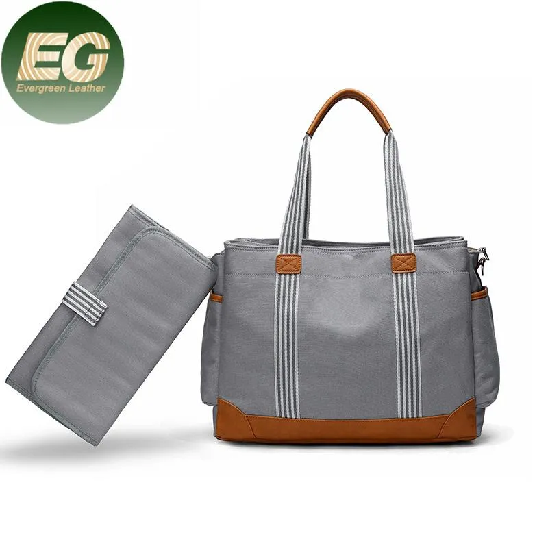Sh2207 Tragbare Wickelauflage Mama Reise Mama Taschen Große Schulter Leinwand Luxus Custom Großhandel Baby Windel Windeln Einkaufstasche