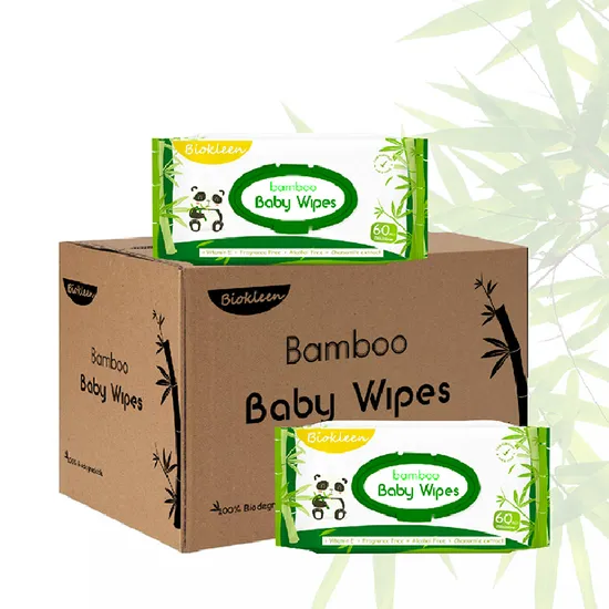 Biokleen Einweg-Bambustücher, biologisch abbaubar, einzeln verpackte Bambustuchtücher, parfümfreie Naturals Bambustuch-Babytücher